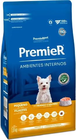 Ração PremieR Ambientes Internos para Cães Filhotes Frango e Salmão, 1kg