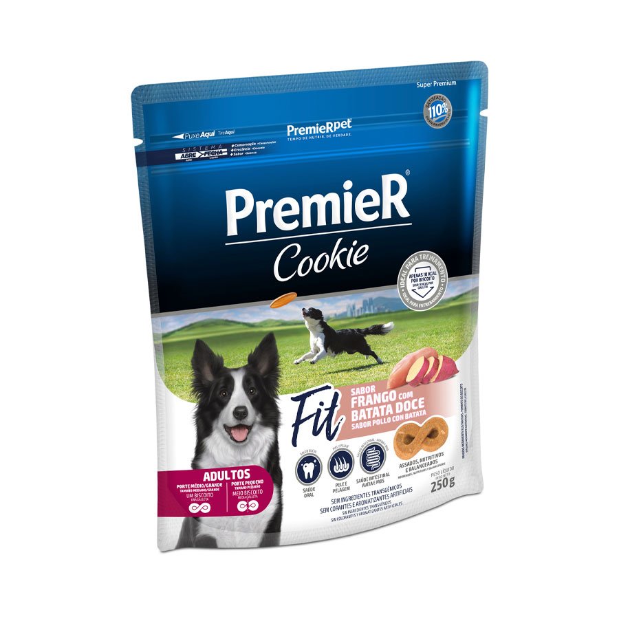 Premier Cookie Cães Adultos Fit Frango Com Batata Doce 250gr