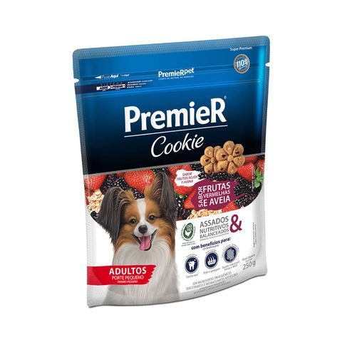 Premier Cookie Cães Adultos Raças Pequenas Frutas Verm 250g