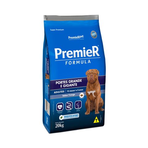 Ração PremieR Fórmula para Cães Adultos de Portes Grande e Gigante Sabor Frango 20kg