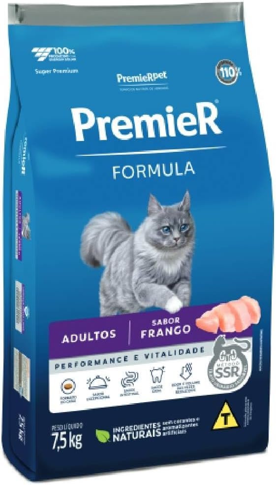 Premier Fórmula Gatos Adultos Frango 7,5kg