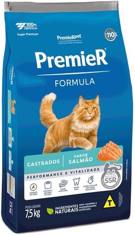 Ração Premier Fórmula para Gatos Castrados Salmão 7,5kg
