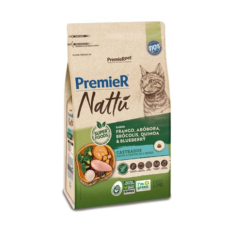 Premier Nattu Gatos Castrados Abóbora 1,5kg