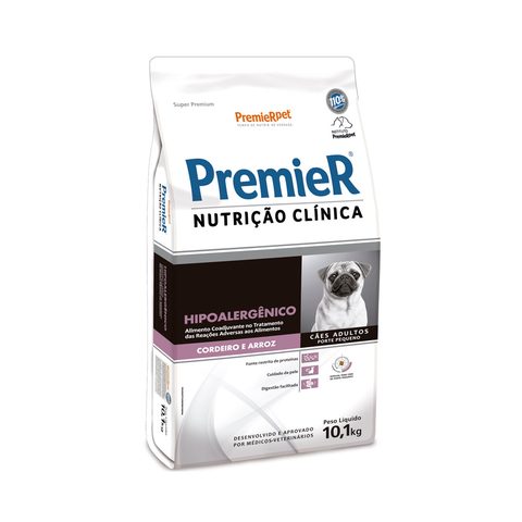Ração Premier Nutrição Clínica Hipoalergênico para Cães de Pequeno Porte Cordeiro e Arroz 10,1kg