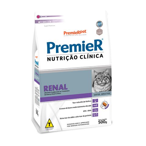 Premier Renal Ração Nutrição Clínica para Gatos Adultos 500gr