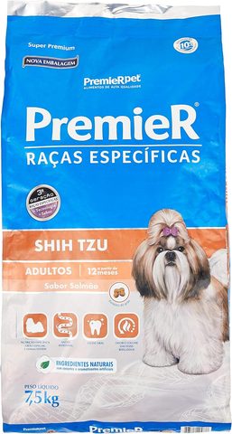 Premier Raças Especificas Shih Tzu Adulto Salmão 7,5kg