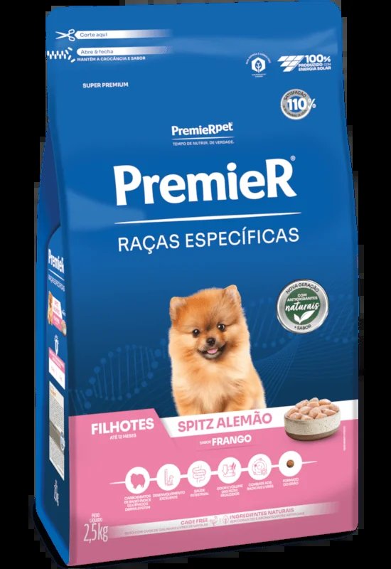 Ração PremieR Raças Específicas Spitz Alemão Filhote Frango, 1kg