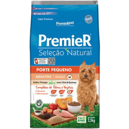 Ração Premier Pet Seleção Natural Frango Korin com Chia &amp; Quinoa Cães Adultos Raças Pequenas 2,5 Kg