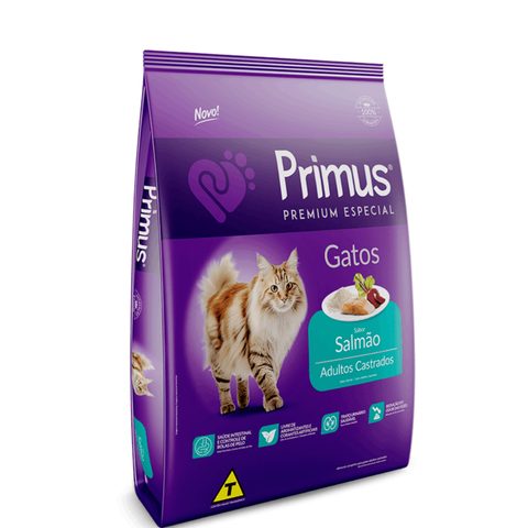 Ração Primus Premium Especial Gatos Castrado Salmão 3kg