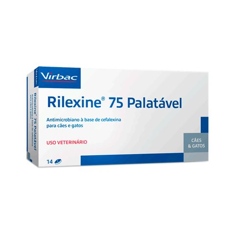 Antibiótico Rilexine 75mg Palatável para Cães e Gatos 14 Comprimidos