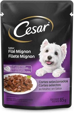 Sachê Cesar para cachorros Cortes Selecionados Filé Mignon Adultos 85g