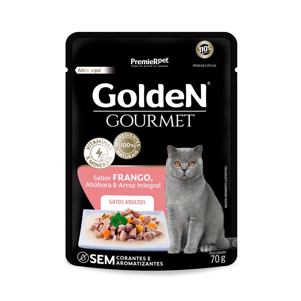 Sachê GoldeN Gourmet Gatos Adultos Frango 70gr