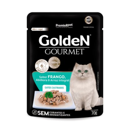 Sachê Golden Gourmet Gatos Castrados Frango 70gr