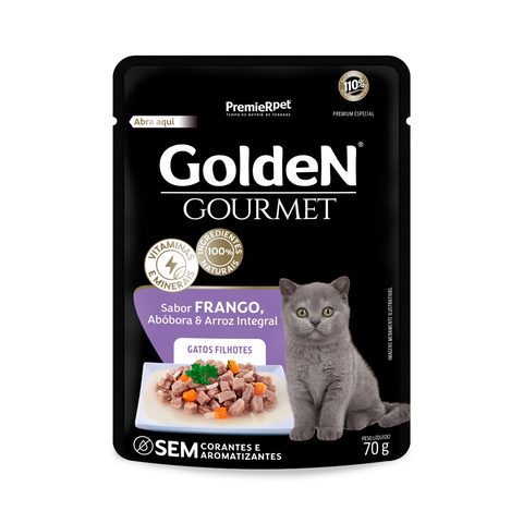 Sachê GoldeN Gourmet Gatos Filhotes sabor Frango 70g