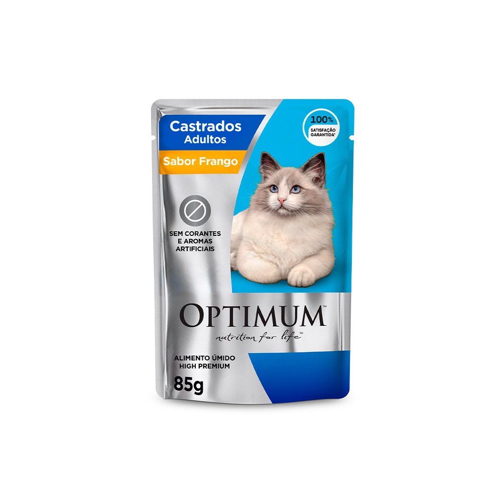 Sachê Optimum Sachê para Gatos Adultos Castrados Frango 85 g