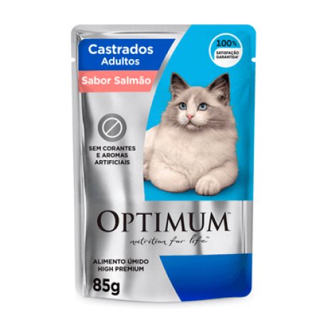 Sachê Optimum Cat Adultos Castrados Salmão 85g