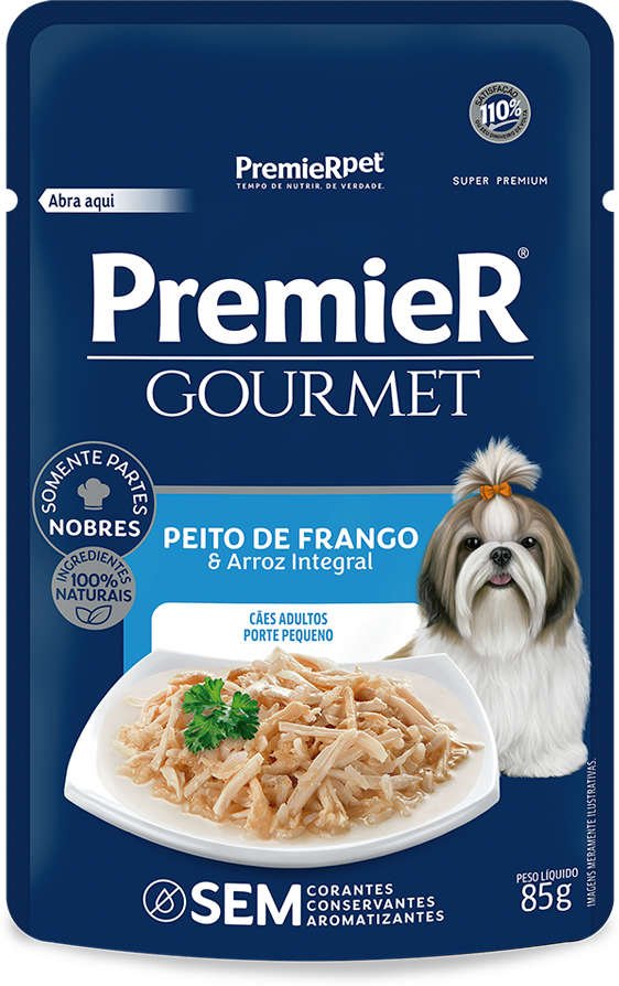 Sachê Premier Gourmet Cães Adultos Peq Porte Org Frango 85gr