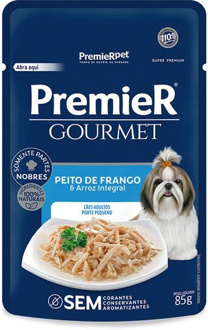 Sachê Premier Gourmet Cães Adultos Peq Porte Org Frango 85gr