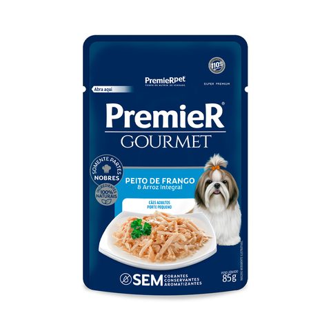 Sachê Premier Gourmet Cães Adultos Pequeno Porte Frango 85gr