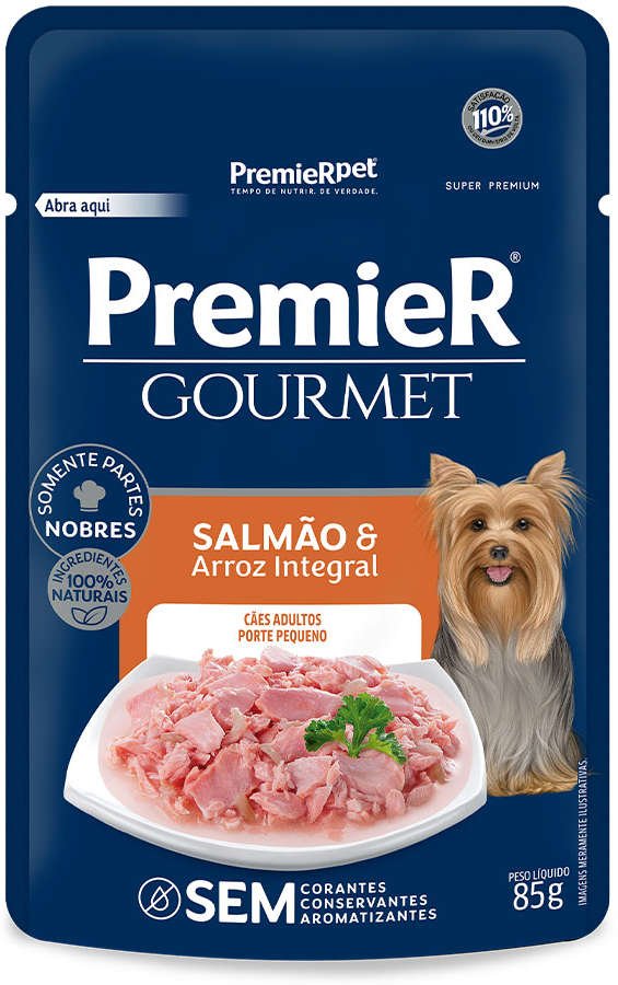 Sachê Premier Gourmet Cães Adultos Pequeno Porte Salmão 85gr