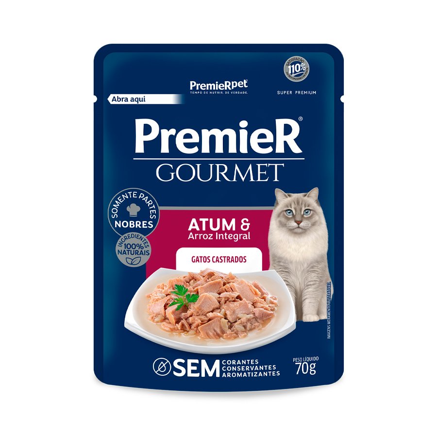 Sachê Premier Gourmet Gatos Castrados Atum 70gr