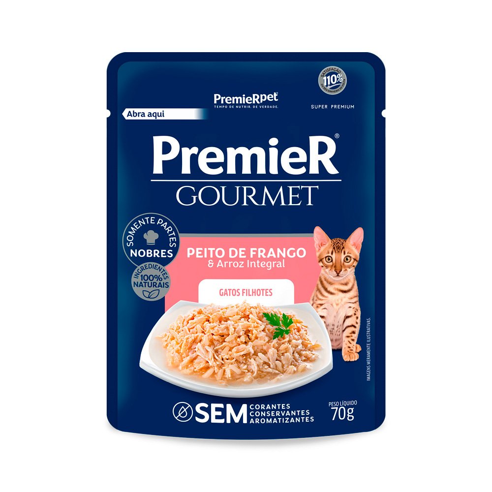Sachê Premier Gourmet Gatos Filhotes Frango 70gr
