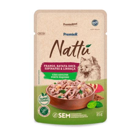 Sachê Premier Nattu Umidos Cães Ad Pp Fran/Batat Doce 85g