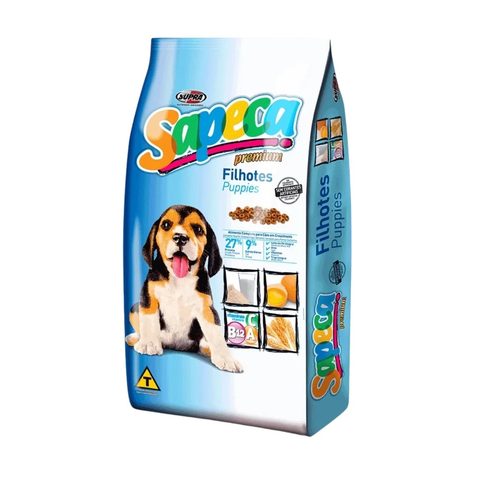 Ração Sapeca Premium Cães Filhotes Leite e Ovos, 10,1kg