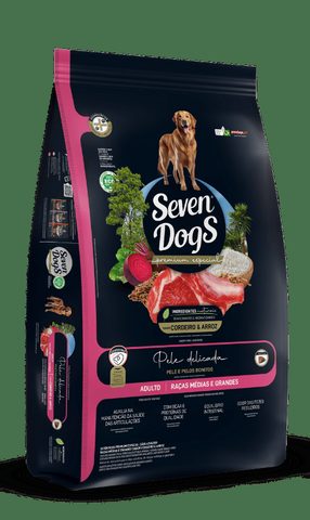 Ração Seven Dogs Adulto Raças Médias e Grandes Cordeiro e Arroz 14kg