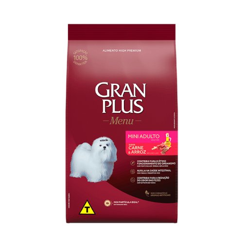 Gran Plus Menu Cães Adultos Mini Carne E Arroz 15kg