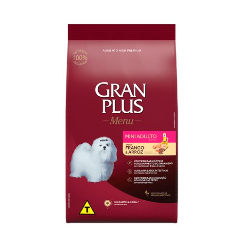 Gran Plus Menu Cães Adultos Mini Frango E Arroz 10,1kg