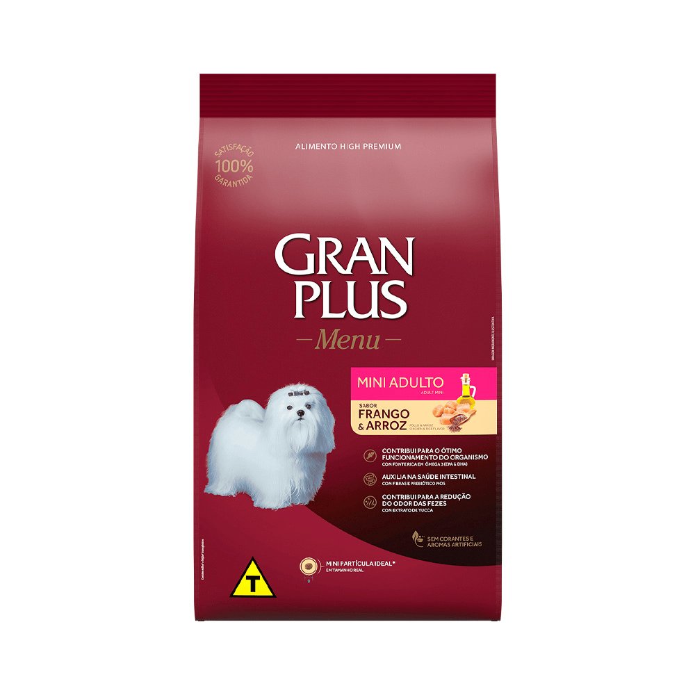 Gran Plus Menu Cães Adultos Mini Frango E Arroz 15kg