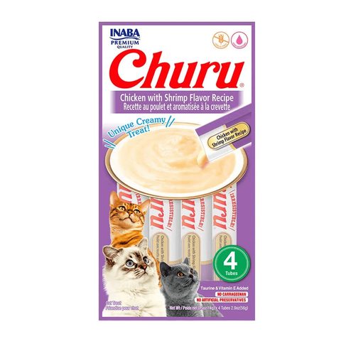 Petisco Churu Frango Com Camarão Para Gatos 56 Gr