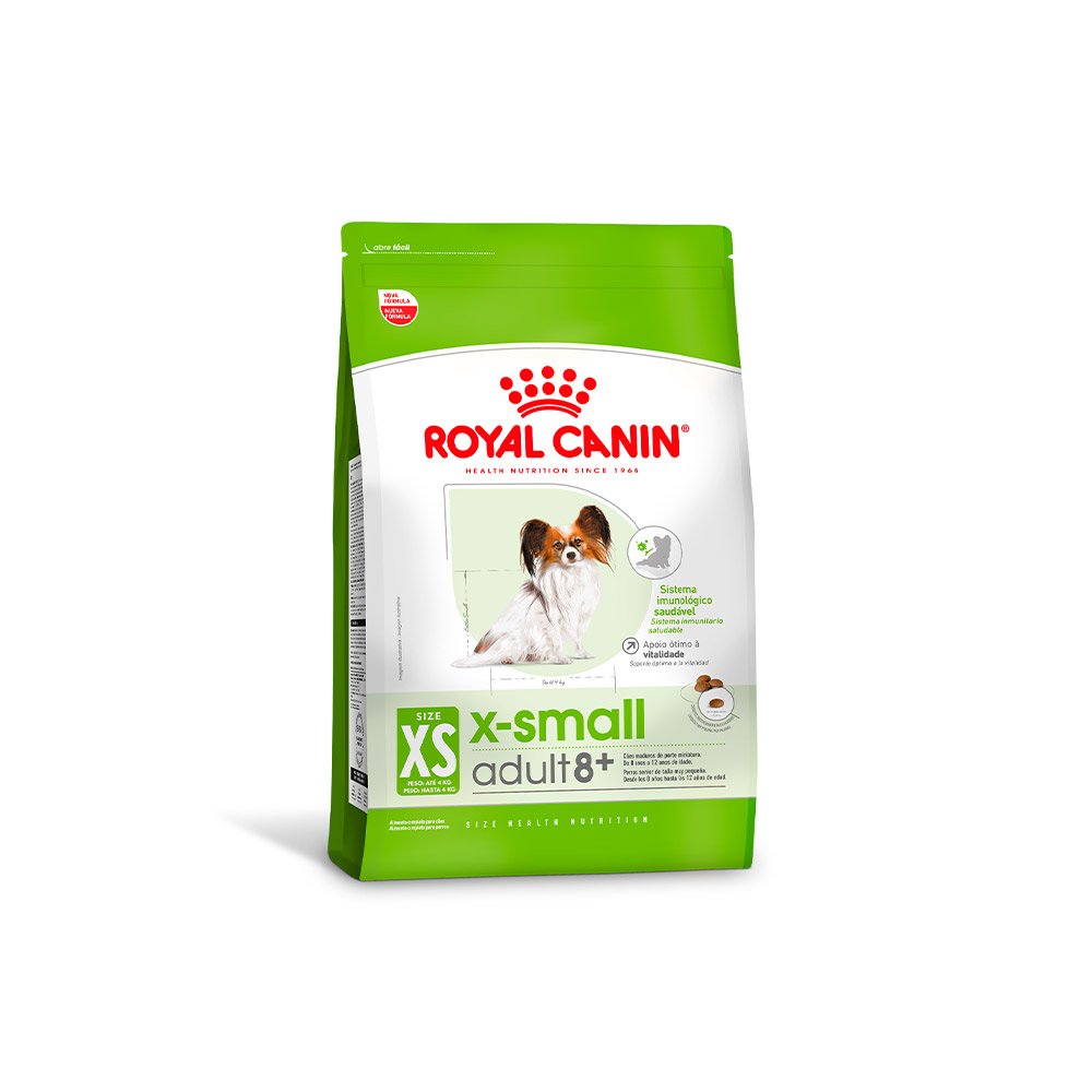 Ração Royal Canin X-Small Adult 8+ para Cães Idosos de Porte Mini, 1kg