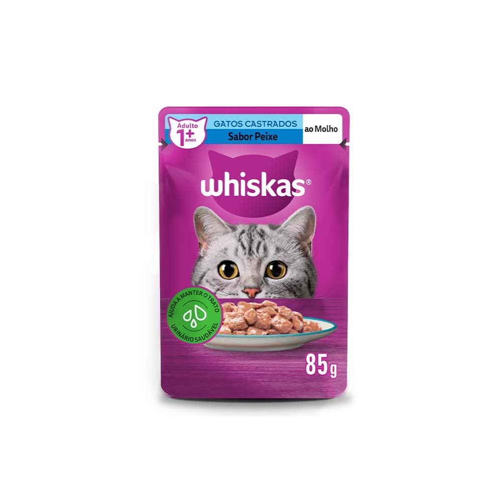 Sachê Whiskas Gatos Cast. Peixe 85g