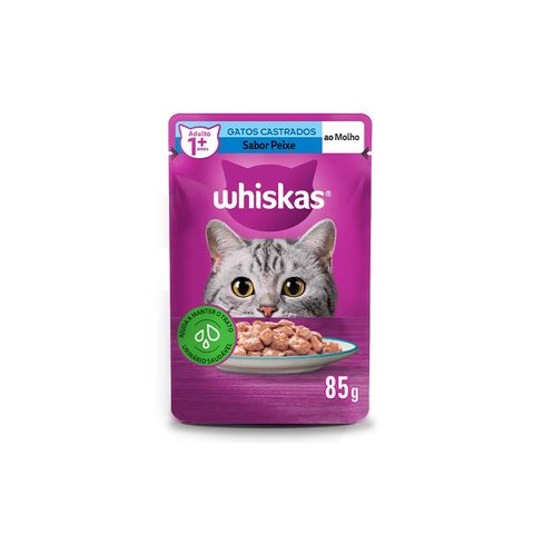 Sachê Whiskas Gatos Cast. Peixe 85g