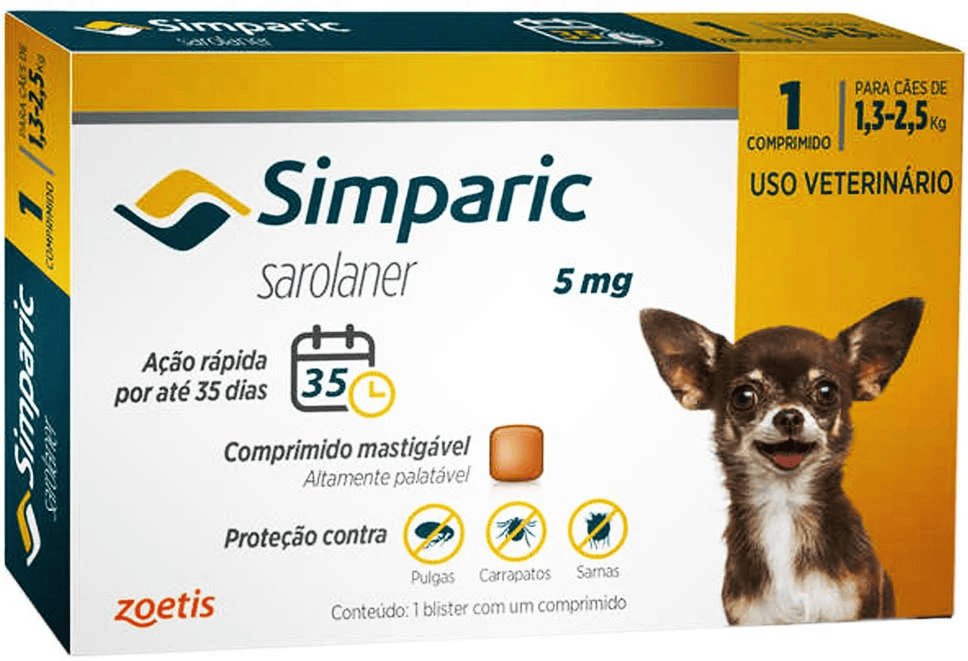 Simparic 05mg 1,3 À 2,5kg 1 Comprimido