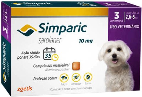 Simparic 10mg 2,6 À 5kg 3 Comprimidos