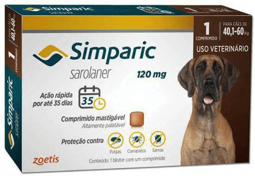 Simparic 120mg 40,1 À 60kg 1 Comprimido