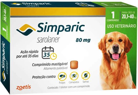 Simparic 80mg 20,1 À 40kg 1 Comprimido