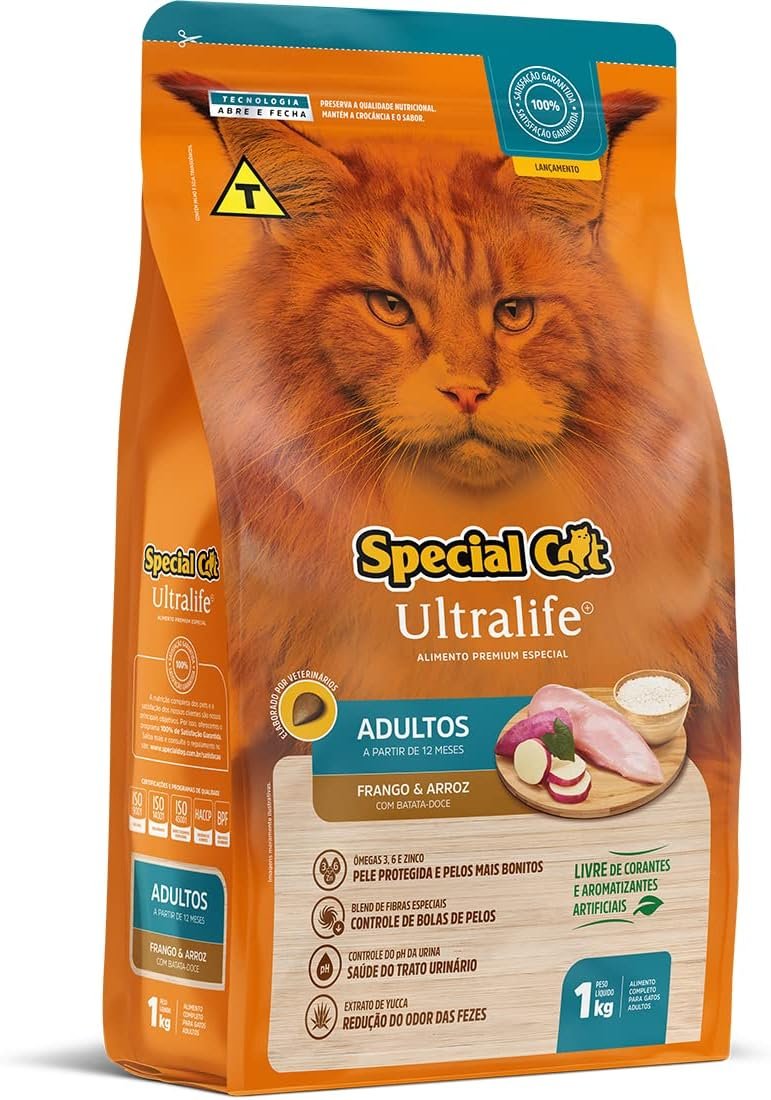 Ração Seca Special Cat Ultralife Frango e Arroz para Gatos Adultos 1kg