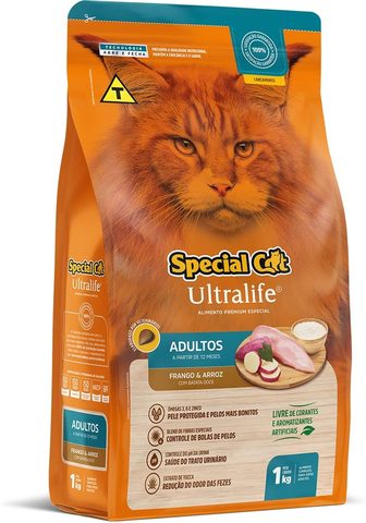 Ração Seca Special Cat Ultralife Frango e Arroz para Gatos Adultos 1kg