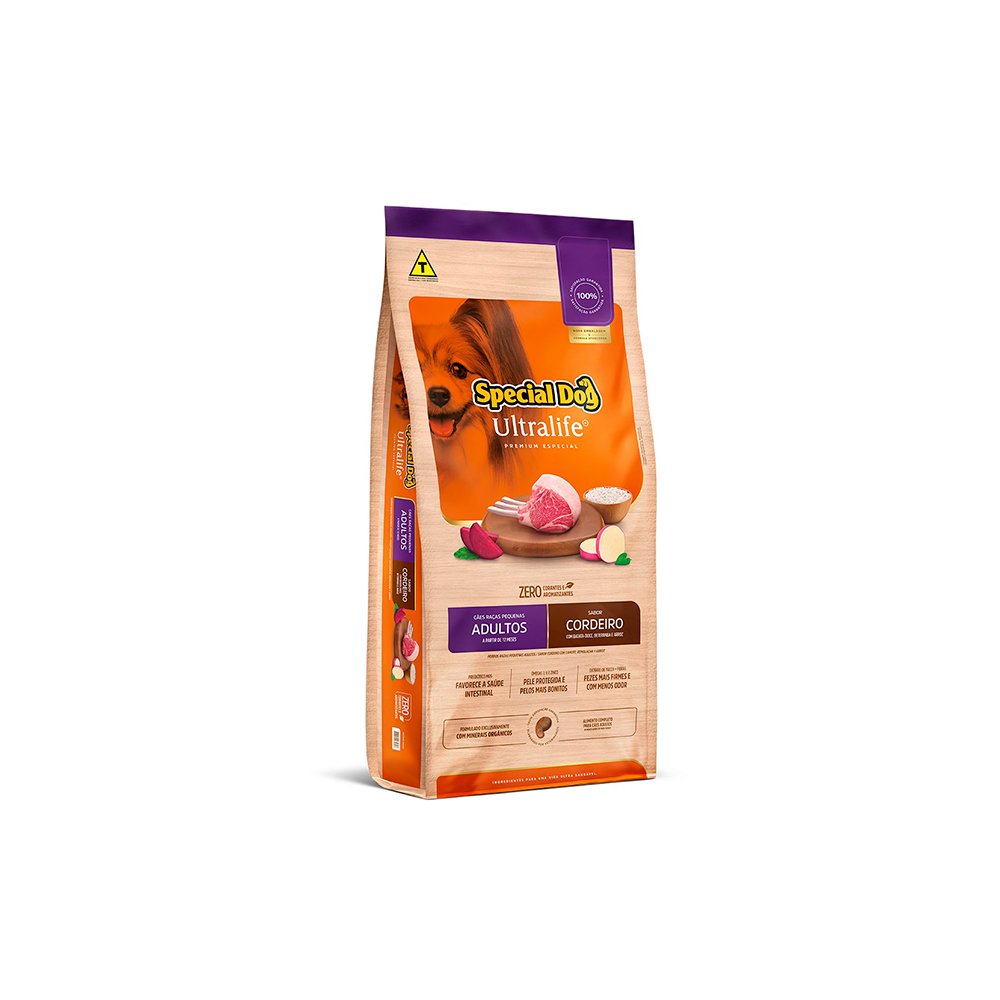 Ração Special Dog Ultralife Premium Especial para Cães Adultos de Raças Pequenas Sabor Cordeiro e Arroz com Batata-Doce 15kg