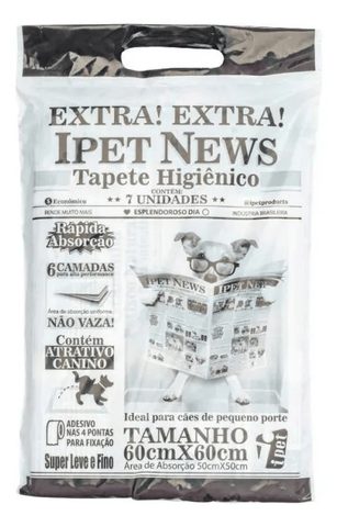 Tapete Higiênico PetLike I Pet News 60x60cm para Cães