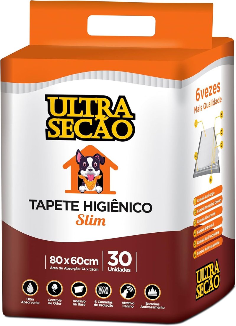 Tapete Higiênico Ultra Secao Branco 30un 80x60