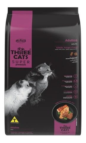 Three Cats Adultos Salmão Frango Carne 3kg