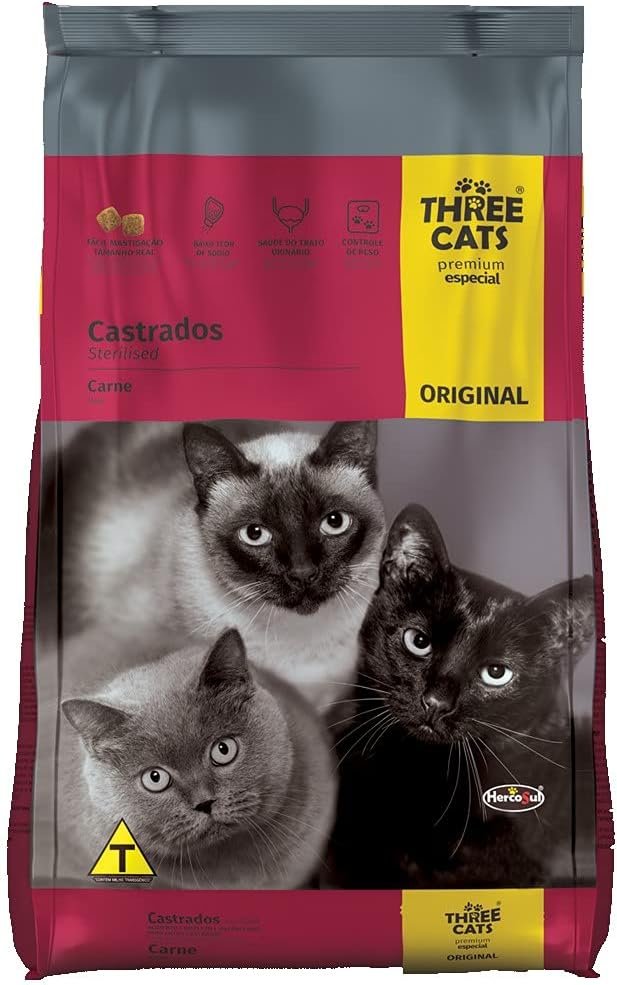Ração Original Three Cats para Gatos Castrados 3kg