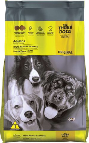 Three Dogs Original Adultos Raças Médias E Grandes 15kg