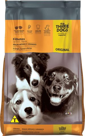 Three Dogs Original Filhotes Raças Médias E Grandes 10,1kg