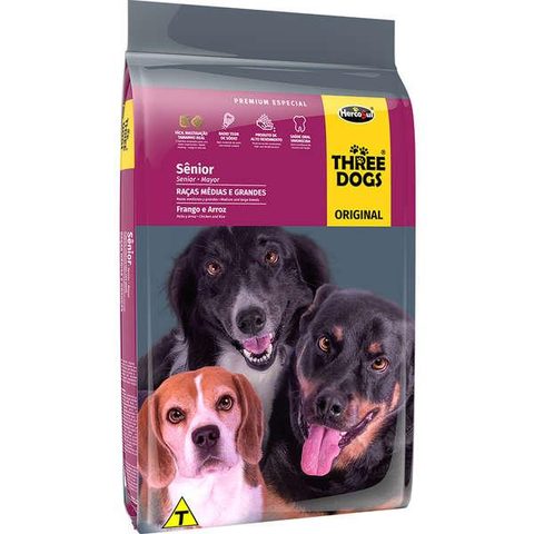 Three Dogs Original Raças Médias E Grandes Senior 3kg